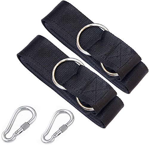 Tree Swing Hanging Straps Kit Holds 2000 Lbs,5Ft Extra Long Straps Strap With Safer Lock Snap Carabiner Hooks Perfect For Tree Swing & Hammocks, Perfect For Swings,Carry Pouch Easy Fast Installation #TOP1