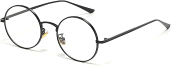 Classic Round Glasses for Women Men Retro Circle Clear Lens Non-Prescription Metal Frame Glasses