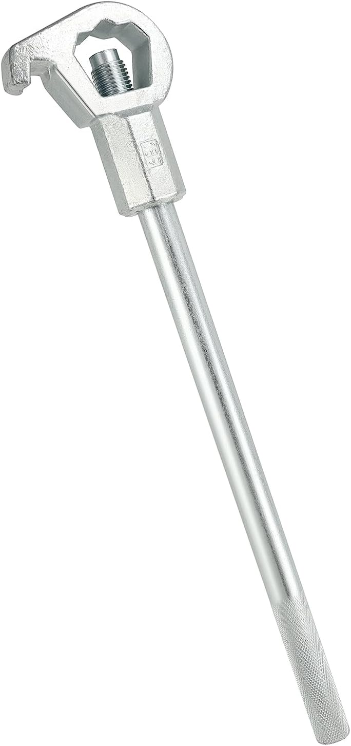 QWORK Heavy Duty Adjustable Hydrant Wrench – Fits 1-1/2" to 6" Bolt Head Sizes, Designed for Loosening Caps and Opening Valves