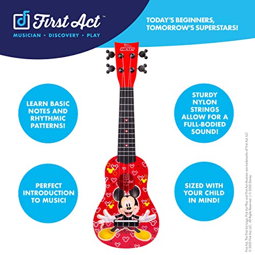 First Act Mickey Mouse Toy Ukulele, 20 Inch - Ukulele For Beginners, Musical Instruments For Toddlers And Preschoolers - Features Your Child’s Favorite Disney Character #TOP4