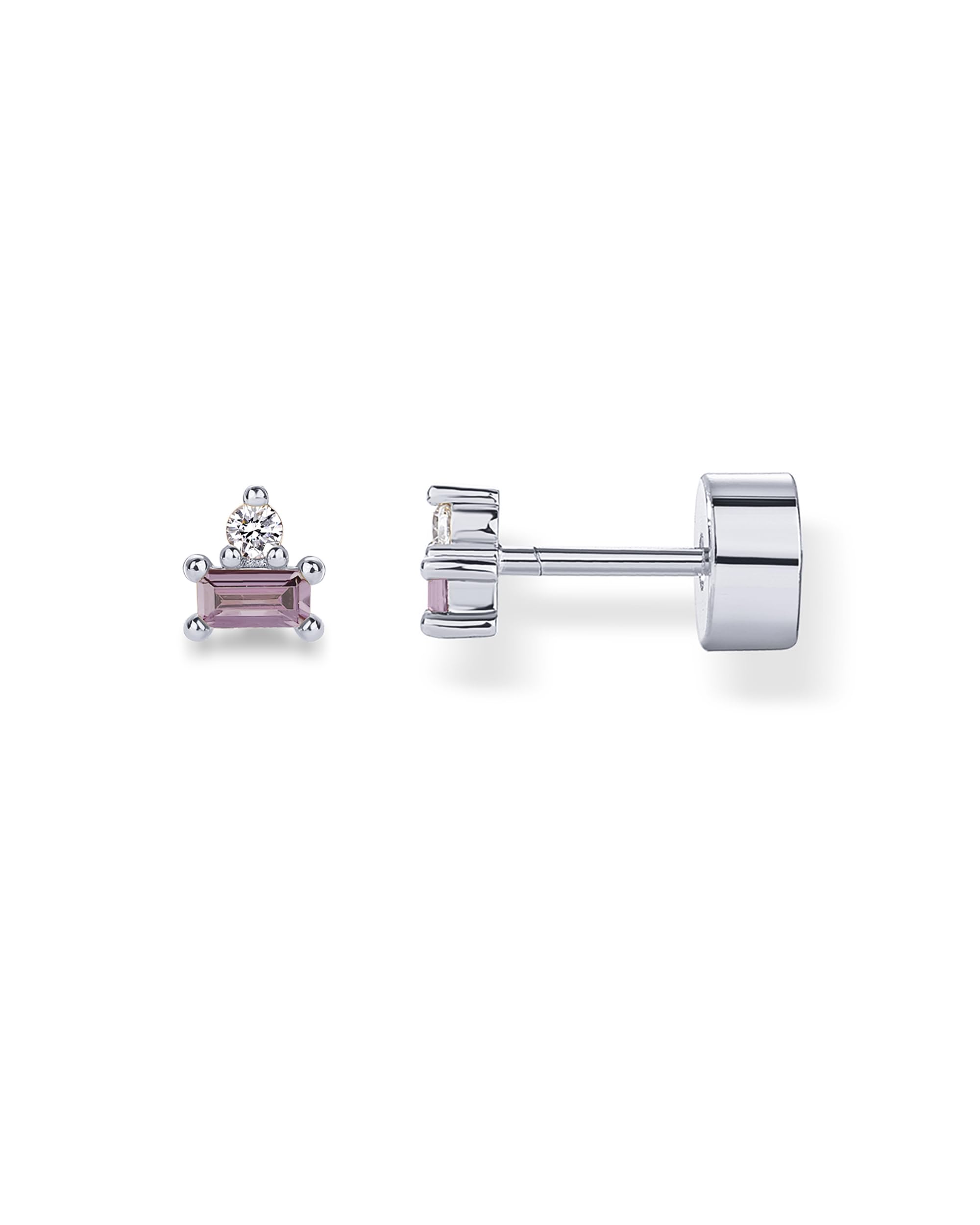 PAVOI 14K Gold Plated Dainty Birthstone Flatback Stud Earrings for Women