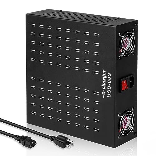 Estación de carga USB de 80 puertos con protección inteligente para talleres