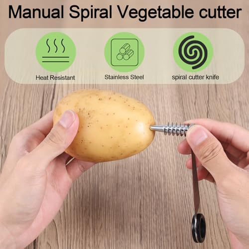 2pcs Spiral Cutter Knives, Stainless Steel Plastic Vegetable Spiralizer Slicer Cutter Manual Spiral Screw Slicer Practical Kitchen Accessories for Potatoes Cucumbers Carrots Fruits by Lyreh - Image 3