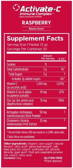 Activate-c Immune Complex Drink - Raspberry