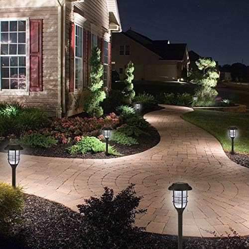 GIGALUMI 8 Pack Solar Pathway Lights Outdoor, Solar Powered Garden Lights, Waterproof Led Path Lights for Patio, Lawn, Yard and Landscape-(Cold White)