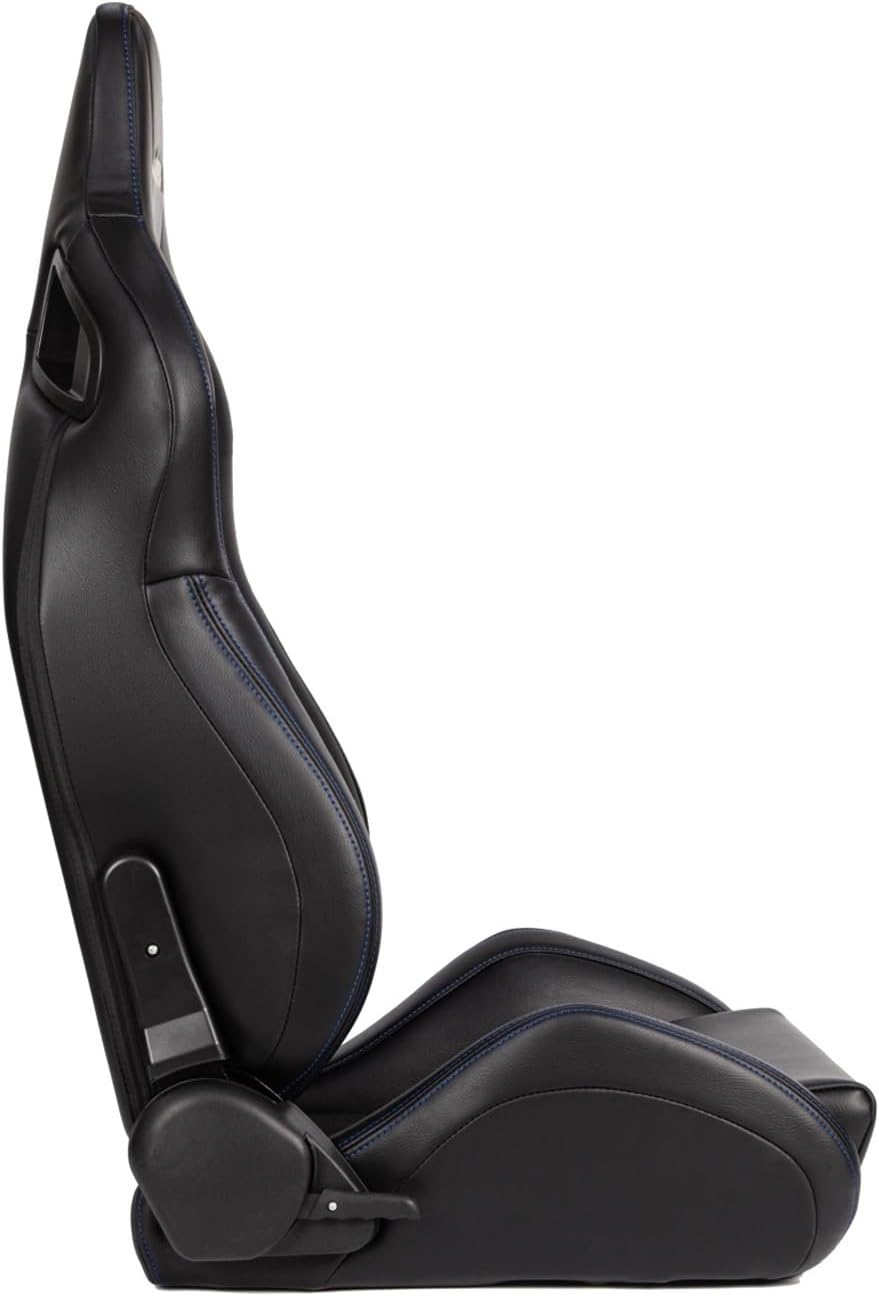 1 Pair Adjust Leather Blue Breathable Mesh Fabric Sport Bucket Racing Car Seats