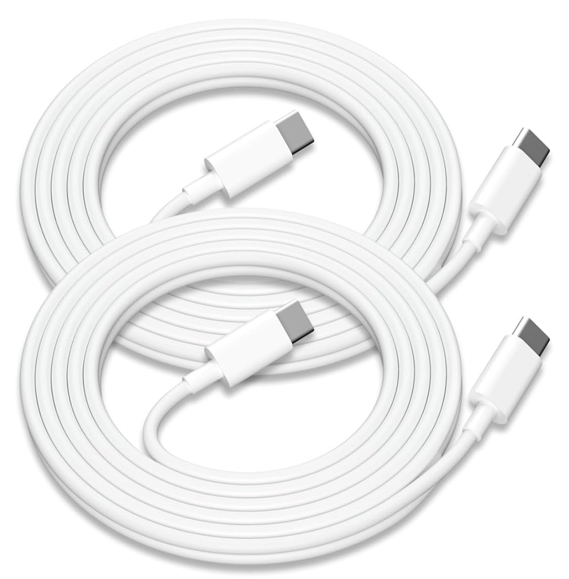 ANIR USB-C to USB-C Cable, Fast Charging Cord, 3.3 Feet Long, 2-Pack, White