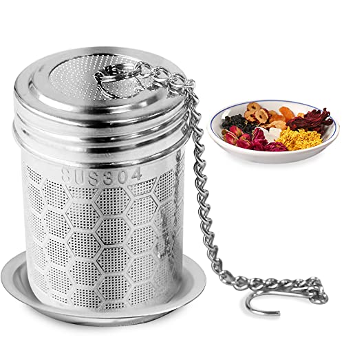 Tea Infuser, Stainless Steel Tea Diffuser For Loose Tea, Tea Filter In Honeycomb Holes Design, Tea Strainer With Chain Hook, Tea Ball For Tea, Fruit Tea, Scented Tea #TOP5