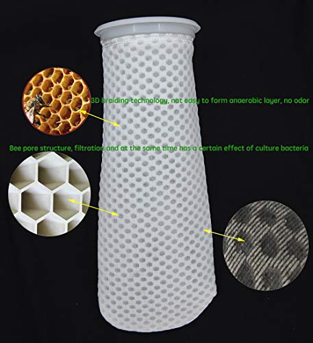 Smasor Filter Sock For Saltwater Aquariums 4 Inch Ring By 11.8 Inch Aquarium Filter Sock For Freshwater/Saltwater Aquariums. 3D Honeycomb Design Filter Sock Use In Sumps/Overflows(4-Pack) #TOP1