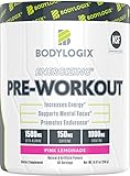 Bodylogix Energizing Pre-Workout Powder, NSF Certified, Pink Lemonade, 30 Servings