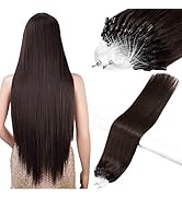 Micro Loop Hair Extensions Real Human Hair 1g/Strand 50s/Pack Straight Hair Pre-Blonded Micro Bea...