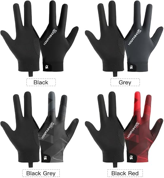 equlup Guantes de Billar, Guantes Profesionales de Snooker Guantes Transpirables 3 Dedos de la Mesa Izquierda Accesorio para Hombres y Mujeres - 3
