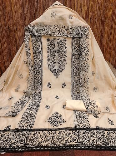 Sidhidata Cotton Women's Chanderi Embroidery Work Unstitched Salwar Suit Dress Material With Chanderi Embroidered Dupatta