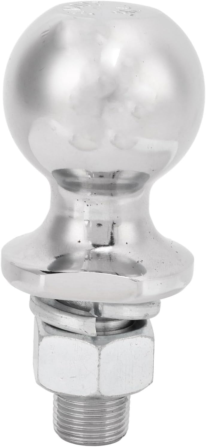 Yosoo Health Gear Hitch Ball Universal Connector Trailer Parts Coupling Bumper Hitch Pin, 1-7/8in Diameter Chrome Hex Nut Hitch Ball with 5/8x1-3/4in Shank for ATV UTV Lawn Tractor 2000 LBS Capacity