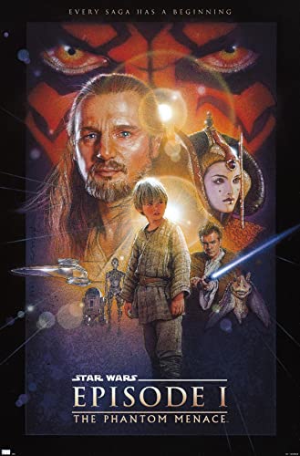 Star Wars: The Phantom Menace - One Sheet (No Billing Block) Wall Poster, 34L' x 22.4W', Premium Unframed Version