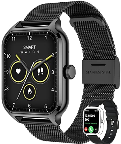 𝟏.𝟗𝟏" 𝐀𝐌𝐎𝐋𝐄𝐃 𝐋𝐚𝐫𝐠𝐞 𝐒𝐜𝐫𝐞𝐞𝐧 Smart Watch, for Men Women Bluetooth 2023 Make/Answer Call Compatible for Android iOS iPhone Fitness Sport Smart Watches Heart Rate Blood Oxyge Monitor