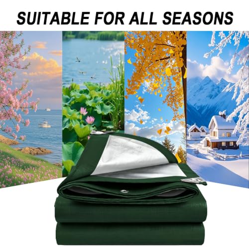 Lona impermeable exterior multiusos verde: toldo reforzado para coche 6
