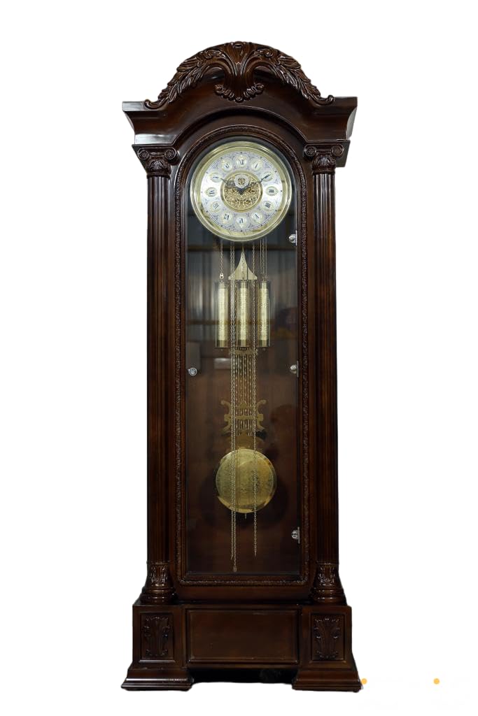 Buy D'TIMES Walnut Polish Wood Grandfather Style Floor Clock Vintage 2