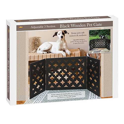 Portão para animais de estimação com 3 seções ajustável dobrável para ambientes internos/externos