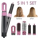 Mabron 5 In 1 Hair Dryer Air Brush Styler and Volumizer Hair Straightener Curler Comb Discover the 5 Faces of Our Hot Air Brush (BabyPink color) gallery image