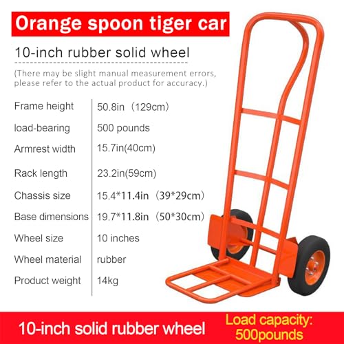 Carretilla resistente para cargas hasta 500 kg con ruedas de 33 cm miniatura 2