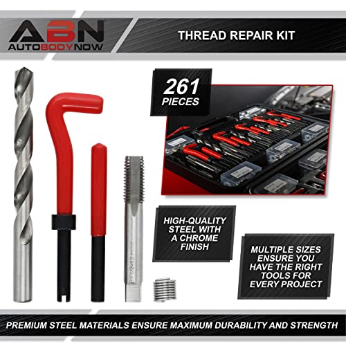 Abn Power Coil Thread Repair Kit - 261Pc Rethreading Kit Metric And Sae Universal Strip Thread Repair Tools And Coils #TOP1
