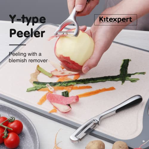 Vegetable Peelers For Kitchen - Kitexpert Potato Peeler Set Includes A Y Peeler And An I Shape Apple Peeler, Good Grip Veggie Peeler With Non-Slip Handle And Sharp Swivel Blades For Kitchen Food #TOP1