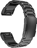 NeXStrix 22mm Titanium Metal WatchBand Compatible for Tactix 8 47mm/Instinct 3 45mm/Fenix 8 47mm/Forerunner 965, 26mm Quick Fit Strap for Garmin Tactix 8 51mm/Instinct 3 50mm/Fenix 8 51mm/Fenix 6X Pro