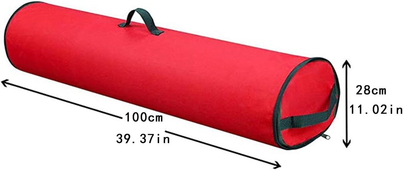 Christmas Wrapping Paper Storage Bag Holiday Storage Wrapping Paper Organizer for Christmas Tree, Red