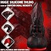 25 × 7,5 cm Monster Knot Dildo Groß, Fantasy Tier Diloschwanz mit 2 Thick Knoten und Beulen für Anal Stretching, Schwarz Rote Silikon Sex Toy mit Saugnapf für Männer Gay BDSM #2