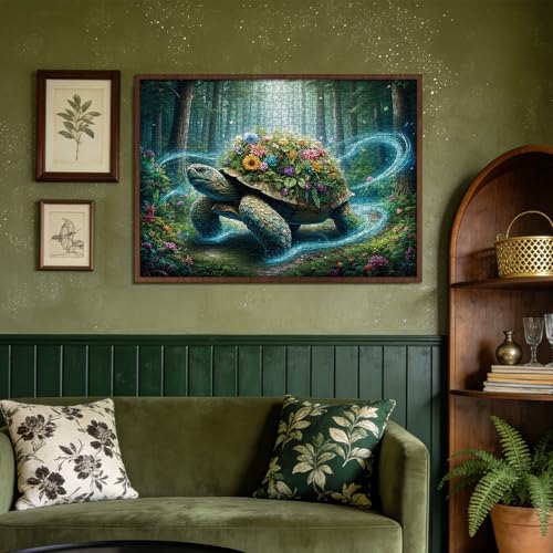 Magic Sea Turtle Flower Puzzles for Adults 1000 Piece Nature Fantasy Animal Forest Puzzle for Adult Impossible Wildlife Hard Difficult Challenging Art Jigsaw Puzzles for Home Decor by BUAHA - Image 4