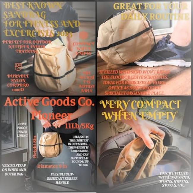 ActiveGoodsCo. Kettlebell Sandbag for fitness workout, different sizes 11Lb to 75lb. Visit to see the options¡, May vary