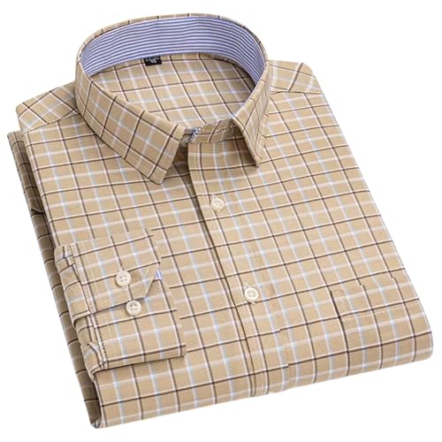Chemise à carreaux en pur coton Oxford premium pour homme distingué