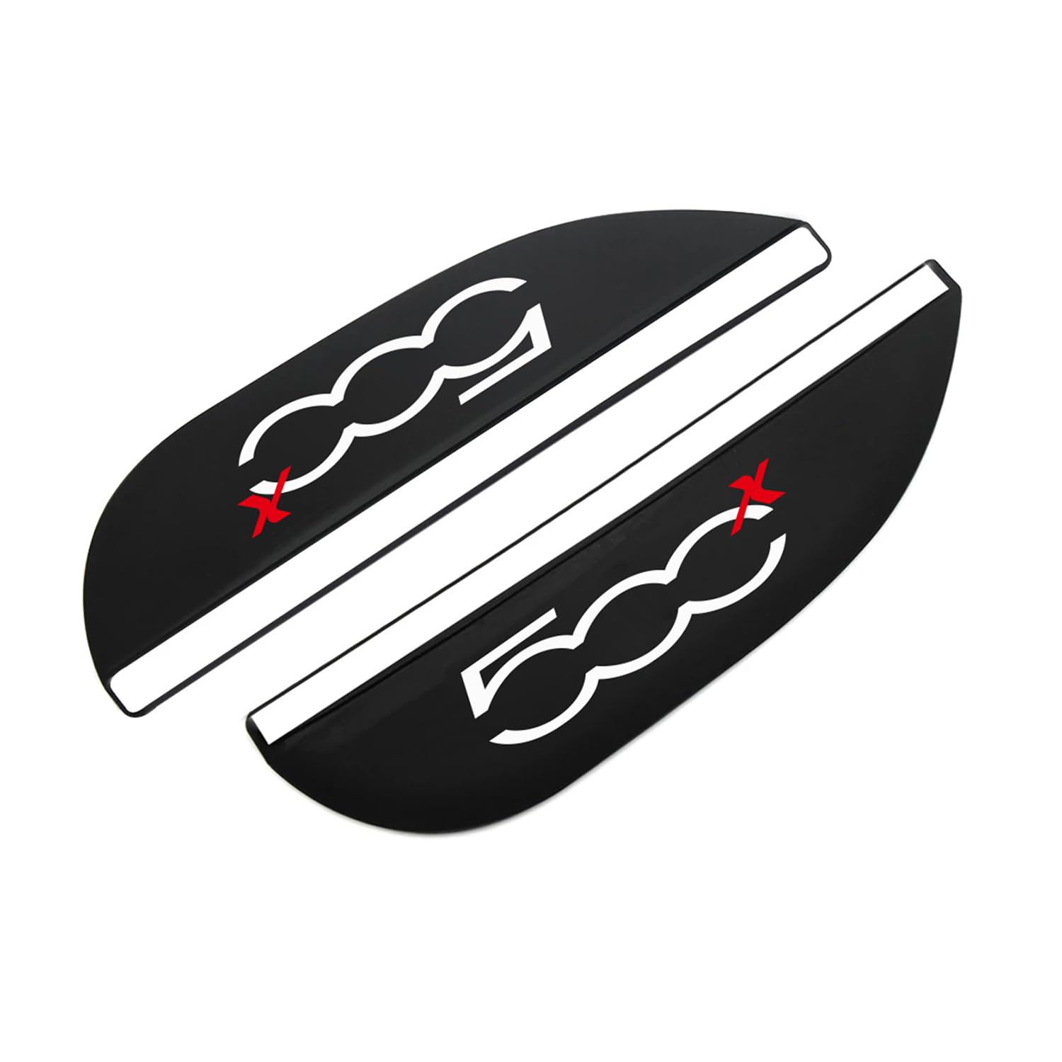 Fiat 500X Antipioggia Visiera Specchietto Retrovisore Pioggia Sopracciglio Auto Decorazione Accessori, 2 Pezzi, Nero