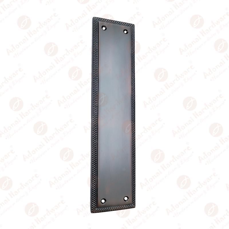 Adonai Hardware "Baalim" Georgian Brass Push Plate - 4 Pack (Oil Rubbed Bronze)