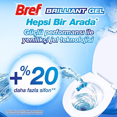 Bref WC Brilliant Jel Buzul Okyanus Kokulu Hepsi 1 Arada 2'li Klozet Temizleme Topu 1 x 2 Adet, Jel Buzul Okyanus 2