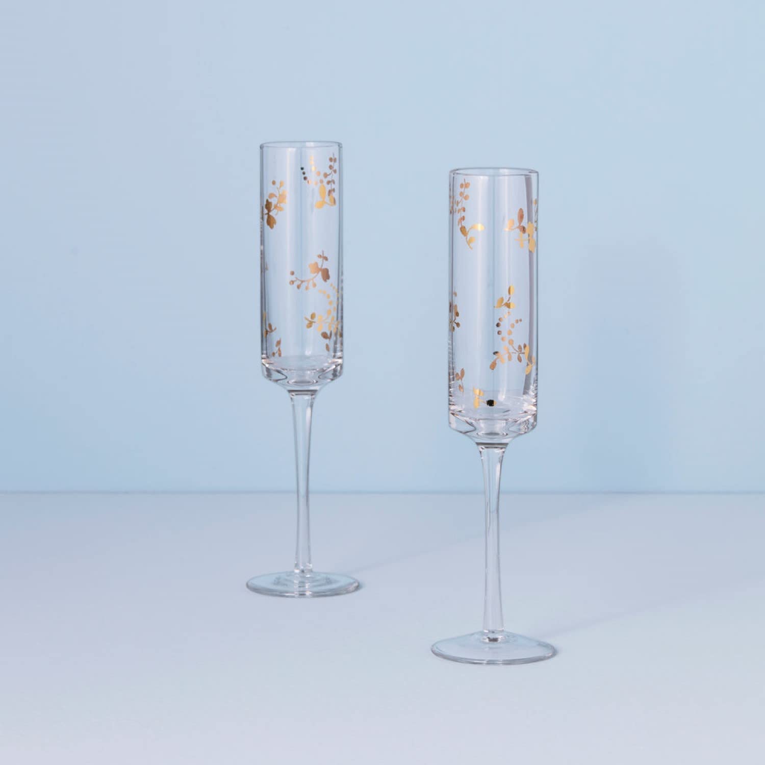 Ensemble de 4 flûtes à champagne torsadées