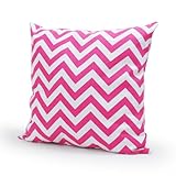 Material: Algodón gespout cuadrado lentejuelas Cojín zig-zag de forma de onda impreso algodón fundas de almohada de 40 x 40 cm cafe decoración del hogar sin Core, algodón, rosa, 40 x 40 cm