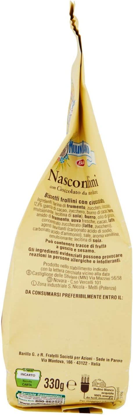 Mulino Bianco Lot de 12 biscuits Nascondini 330 g Italie biscuits biscuits biscuits gâteaux brioche