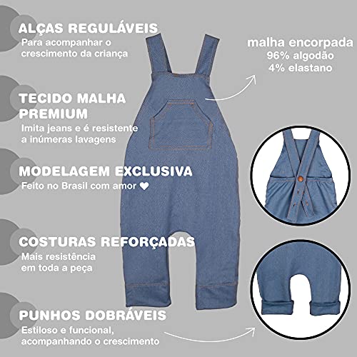 Conjunto Body Bebe Manga Longa e jardineira Unissex Minimalista Preto (1 ano (6 a 12 meses))