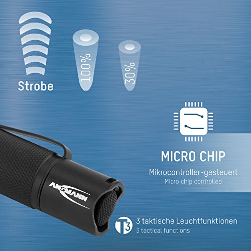 Ansmann LED della torcia, Alluminio, Nero, 10.4 x