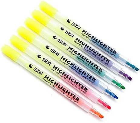 Twinkle Club Double Ended Highlighter, Chisel Tips, 7 Assorted Colors, 6-Count