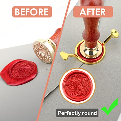 3-Pack Metal Wax Seal Molds With Round Flower Heart Shape For 1 Inch Wax Seal Stamp, Silicone Wax Seal Mat, Diy Craft Adhesive Waxing For Wedding Invitations Envelopes Cards Gifts Wine Wrapping #TOP2