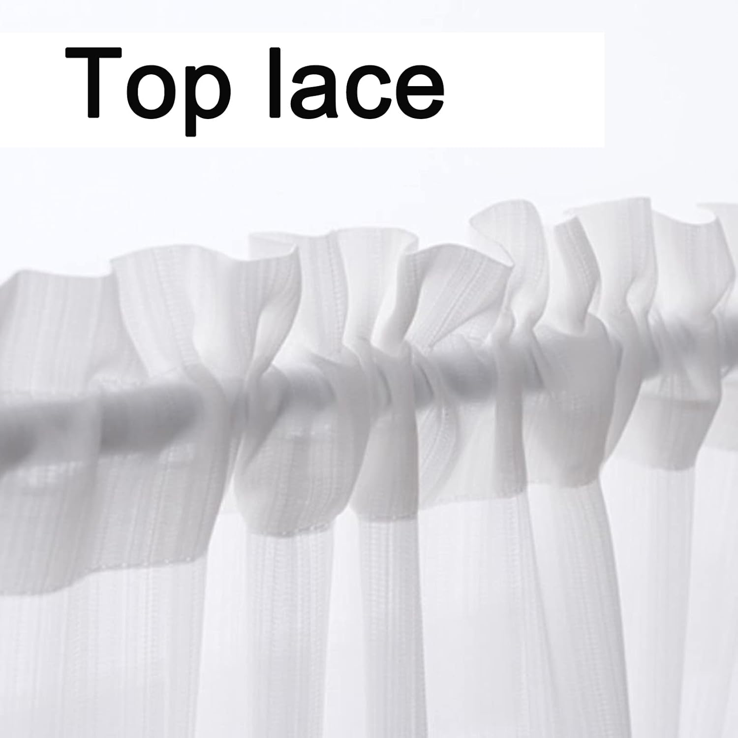 Short Kitchen Curtain Voile Curtain Country Style Small Cáfe Curtain Bistro Curtain,Elegant Short Tier Curtains Valance,Cotton and Linen,Short Curtain Transparent Curtain,for Bedroom Balcony