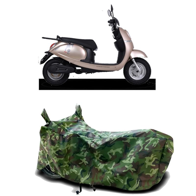 Image of DUFFEL-100% Heat Protection Two Wheeler Bike /Scooty Body Cover for EeVe Forseti Water Resistance /UV-Rays /Birds Dropping /Scratchproof /Dust Proof /Waterproof[Green Jungle Print]