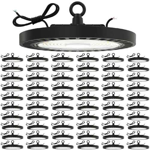 Sunco 60 Pack UFO LED High Bay Light, Lighting for Warehouse, 5000K Daylight, 150W, 21000 LM, 100-277V, Dimmable 0-10V, IP65 Waterproof, Super Bright, UL