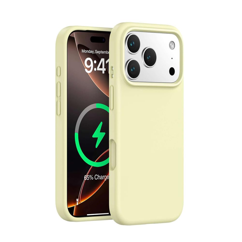Coque silicone iPhone 17 Pro beige idéale pour le bureau et le quotidien