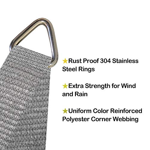 Alion Home Sun Shade Sail - Straight Edge Shade Sail - Shade Cloth For Carport, Patio, Pergola, Playground Shade Sails, Backyard Sails, Sail Awning, Deck Shade Sail (10 X 20 Ft, Grey) #TOP3