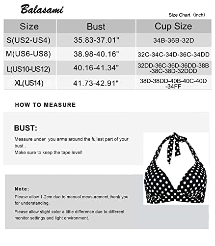 image for Balasami Women's Vintage 50s Halter Neck Tie Knot Back Soft Molded Pad