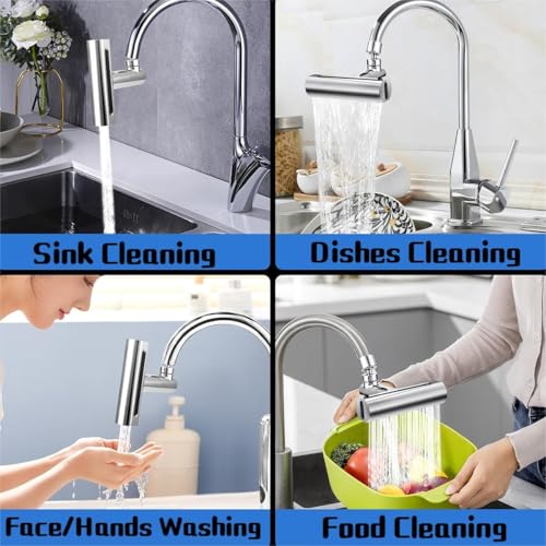 Image of Universal Tap Extender for Kitchen Sink, Flexible Faucet 360 Degree Rotating,Wash Basin Taps New 4-in-1 Sink Tap for Kitchen